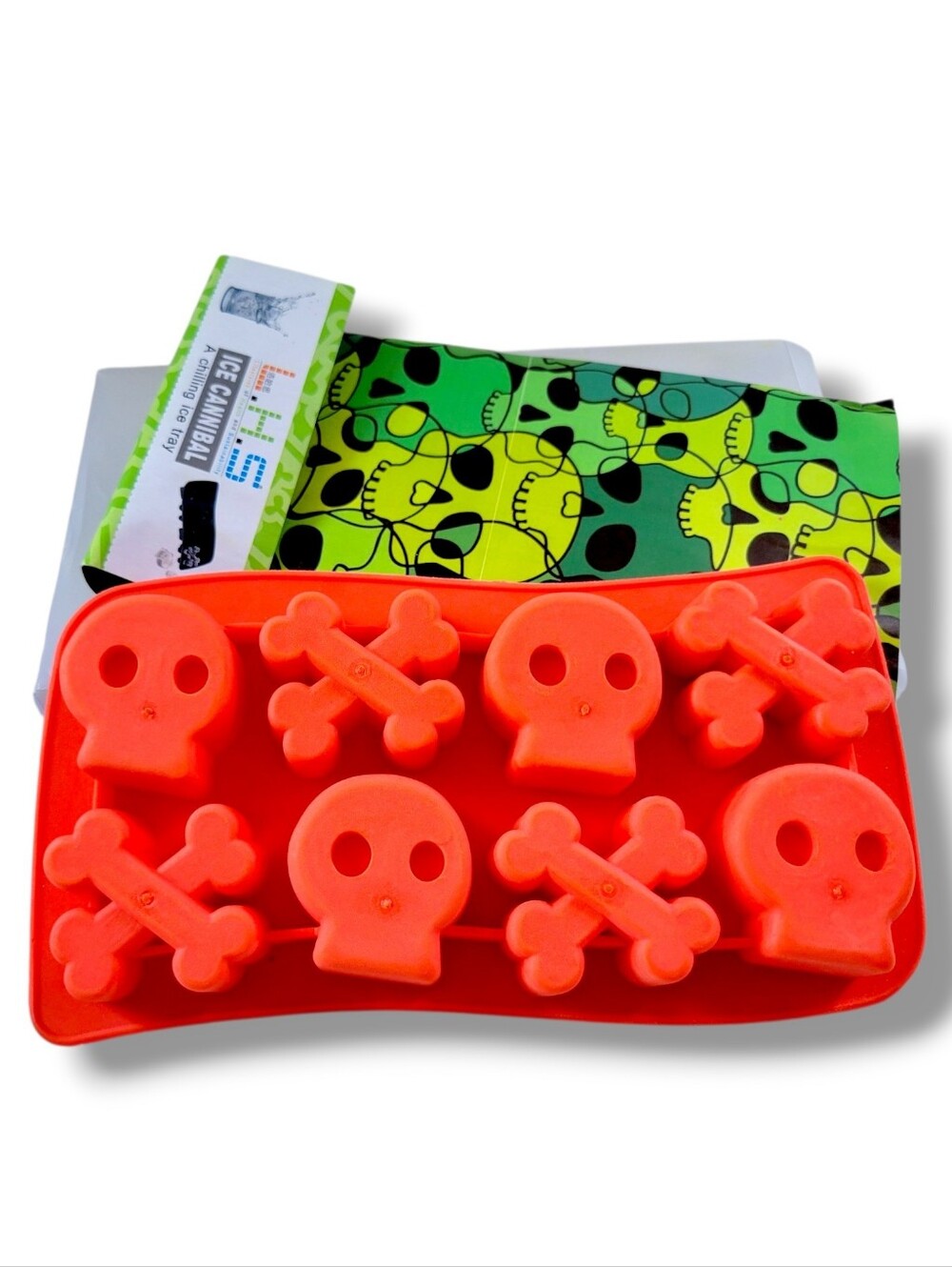Ice Cannibal | LHS | NWT Red Skull & Crossbones Silicone Ice Tray Mold